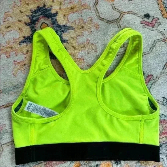 Nike Pro Women Classic Med Support Sports Bra 650831 Yellow Size XS - Picture 2 of 3
